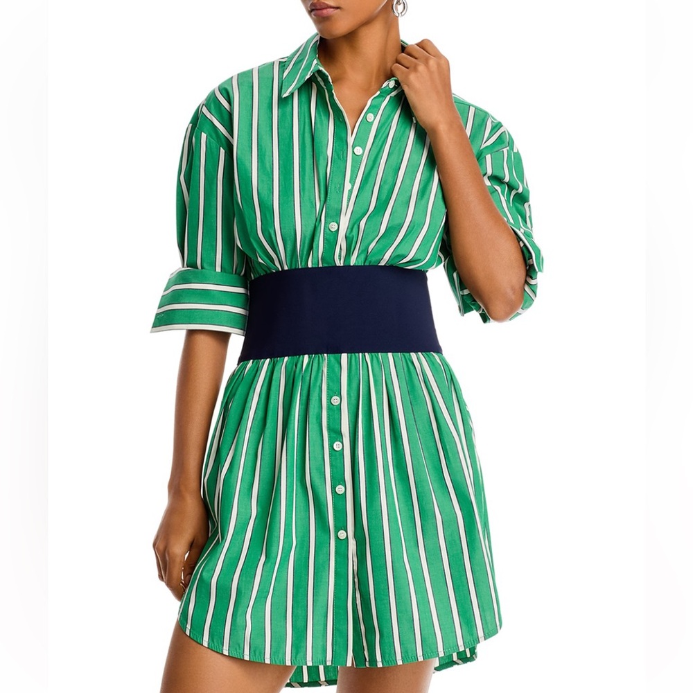 NWT STAUD Striped Shirt Dress